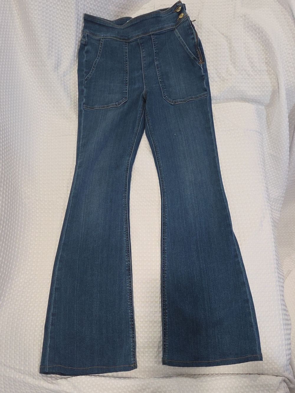 Frame Denim Indigo High-Rise Wide Leg Jeans